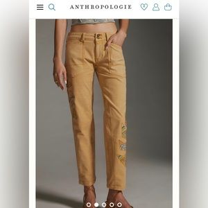 Anthropologie Pilcro the Wanderer Low Rise Jeans Pants Embroidered Sz 32